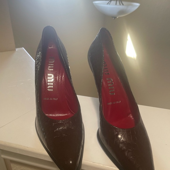 Miu miu croc embossed stiletto - Picture 2 of 3